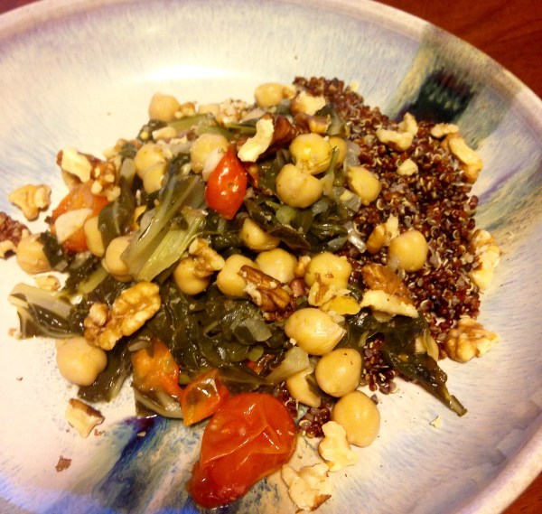 Chard and Chickpeas in Lemon Garlic Sauce